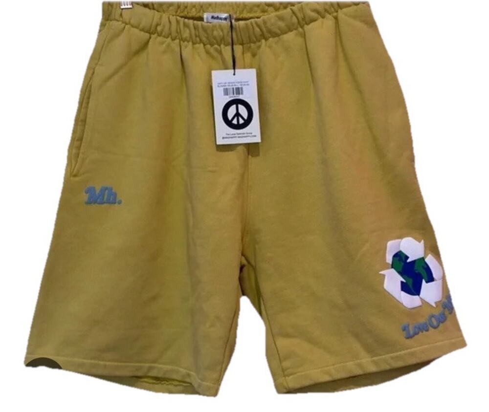 Mad Happy Mother Earth Organic Cotton Fleece Heavyweight Shorts Small Earth Day